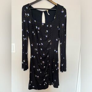 Free People Floral Black Dress